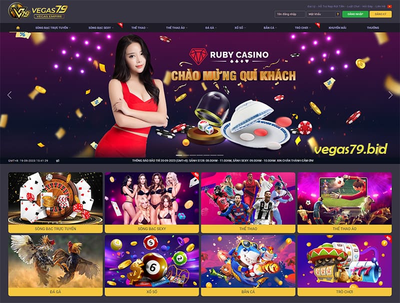 Giao diện website Vegas79